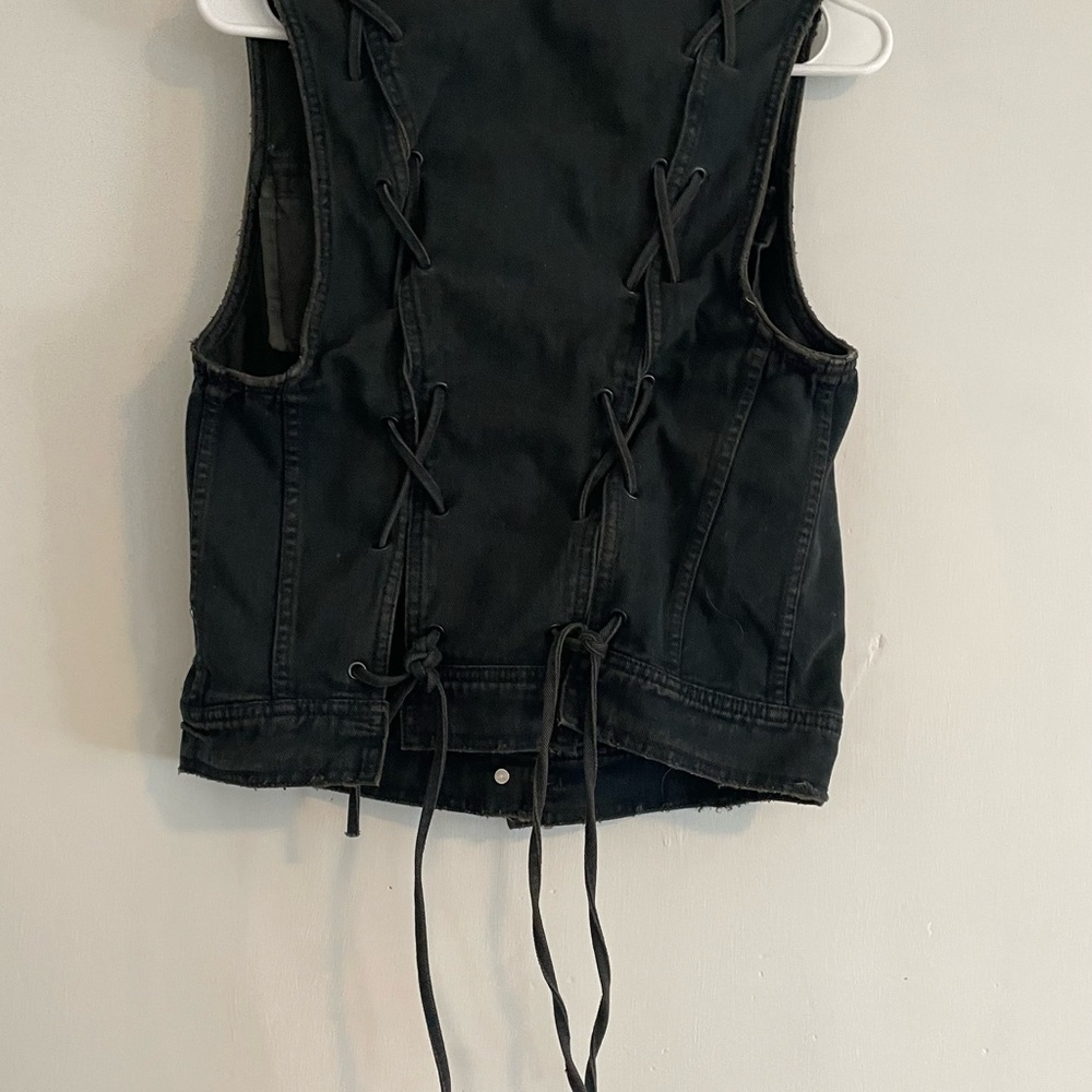 Free People Black Denim Utility Vest - Picture 2 of 12
